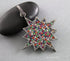 Pave Diamond Multi Sapphire Starburst Pendant, (DP-1813)